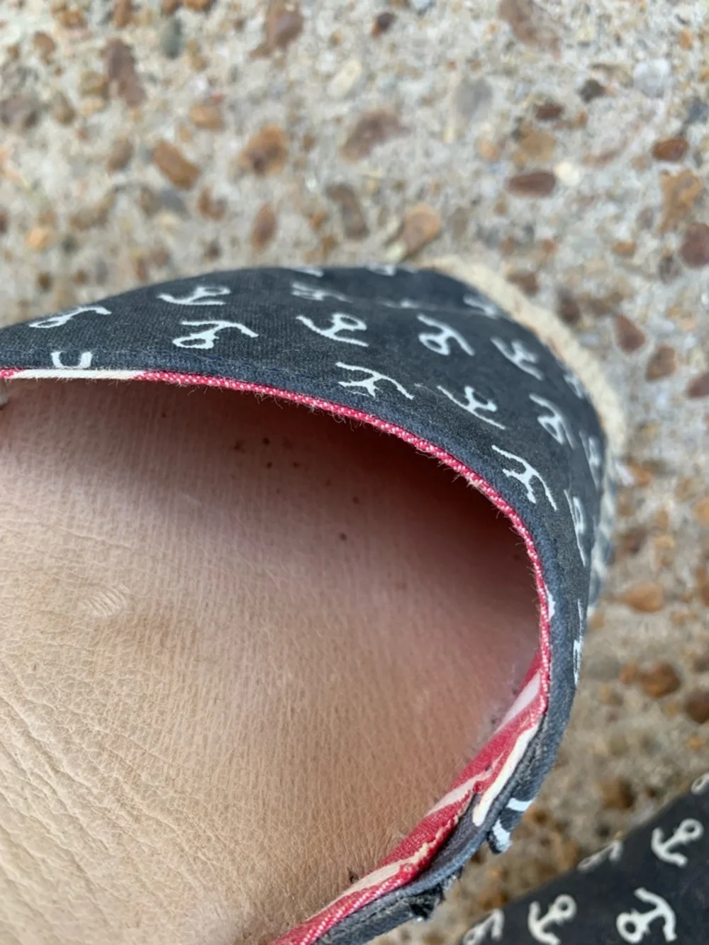 Sperry Navy Anchor Espadrille Sandals with Tan Straps